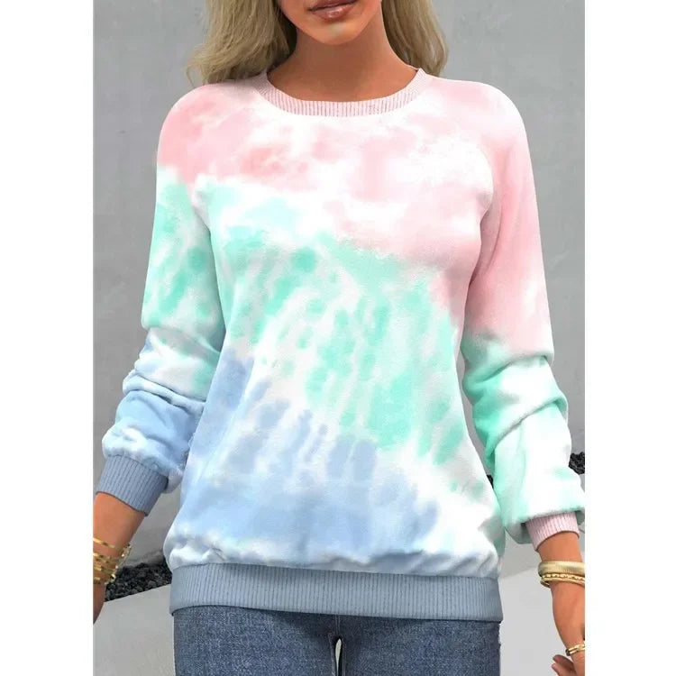 Pullovers Casual Sweatshirts For Women Tie Dyed Tops Autumn Fashion Streetwear y2k Clothes Ropa de Mujer Sudaderas
