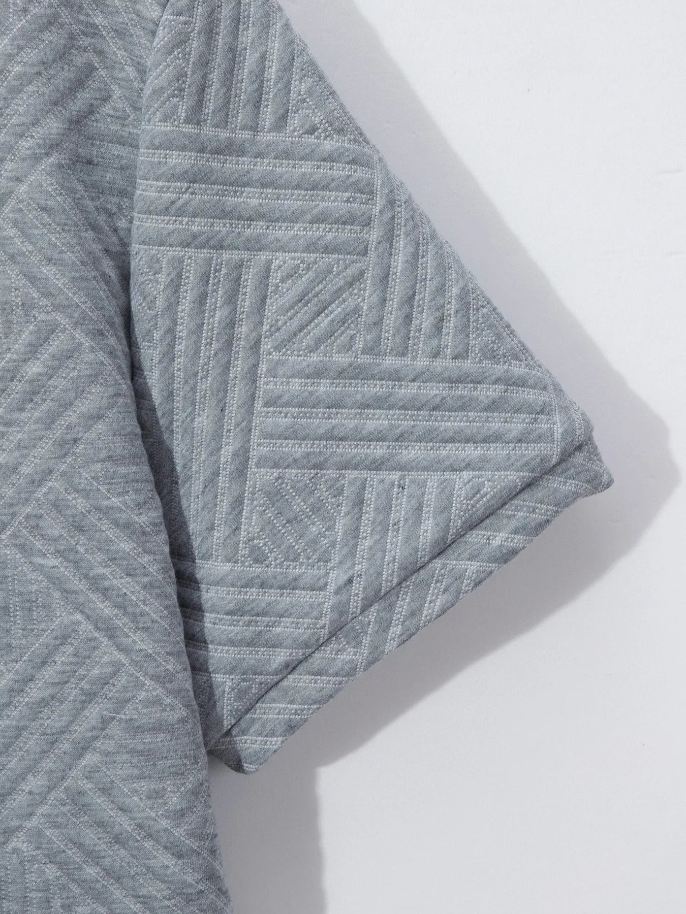 Men's Summer New Style Solid Color Knitted Short Sleeve Cardigan with Long Pants Casual Set Sporty Look from Mainland China