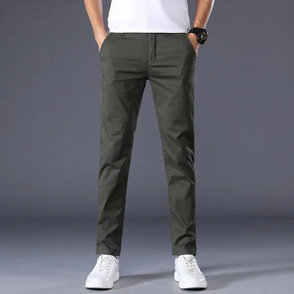 Thin Men's Pants Classic 7 Colors Summer New Casual Pant Business Fashion Stretch Cotton Slim Brand Male Trousers
