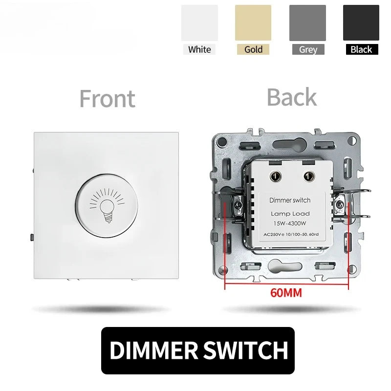 80 mm Typ Rahmen Steckdose 1/2-Wege-Wandknopfschalter USB Typ-C-Anschlüsse Steckdose EU-Standard für Deutschland DIY Teil freie Kombination.