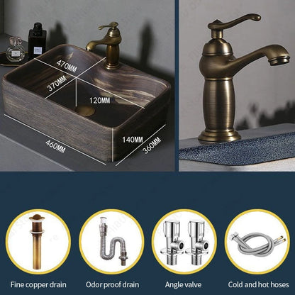 Braunes Keramikgefäß, Waschbecken, Waschtisch, Schüssel, ovaler Badezimmertisch, Waschbecken, Toilette, Balkon, Kunstbecken, über der Theke, Sockelwaschbecken