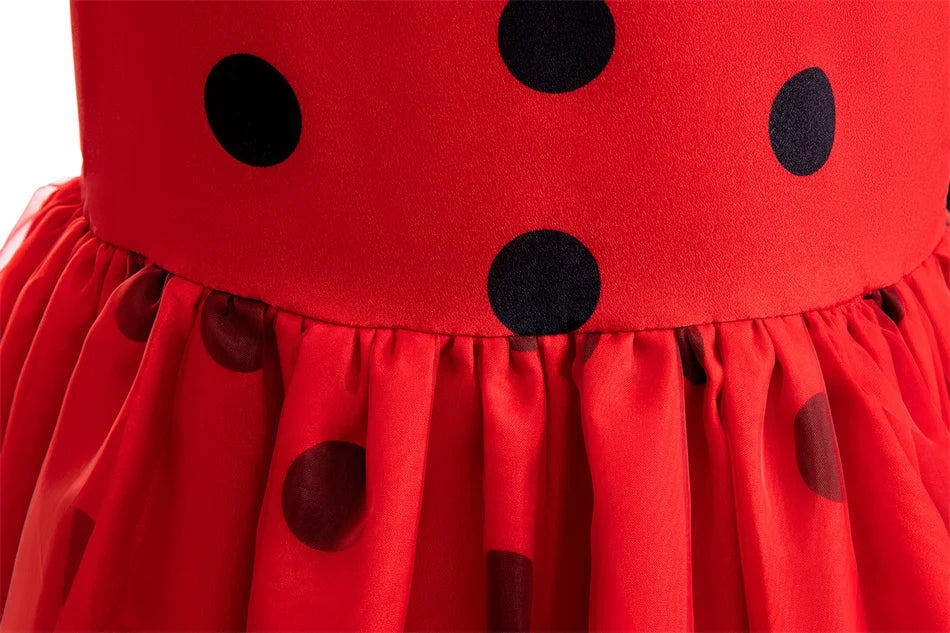 Mädchen Little Beetle Flying Sleeve Cosplay Prinzessin Kleid Geburtstag Halloween Party Kleidung Kinder Marinette Performance Kostüme