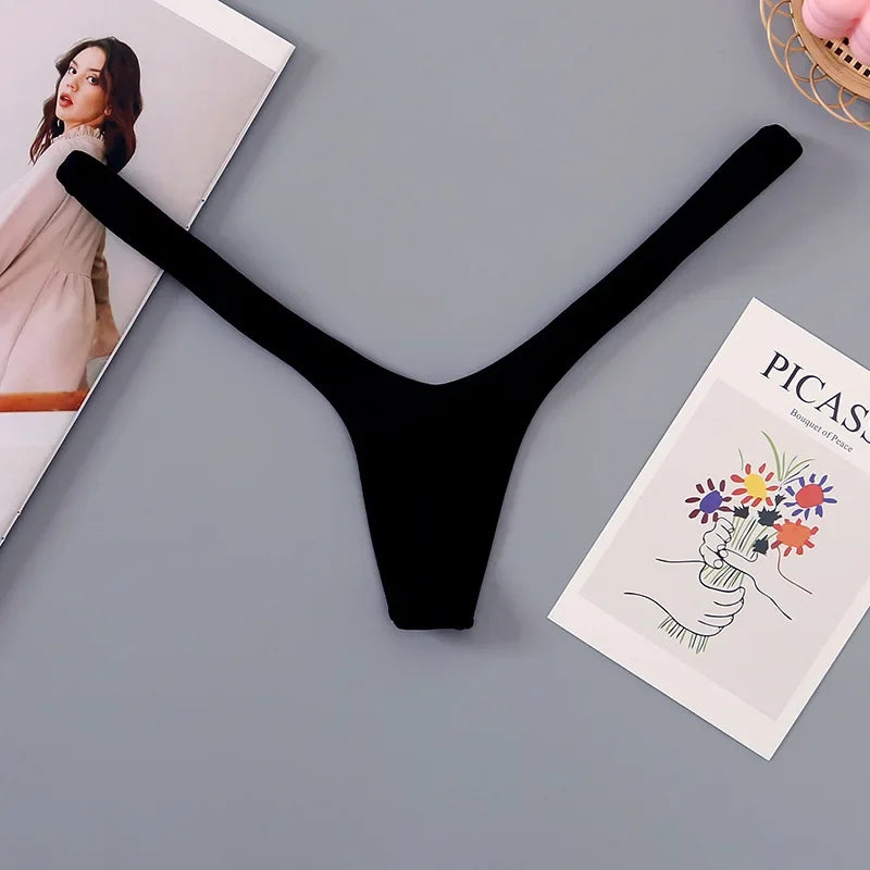 2/4pcs New Deep V Thong Women's Breathable  Line Sexy Hot Waist Mini Panties Bikini Bottom Thongs Female Panty Women Underwear.
