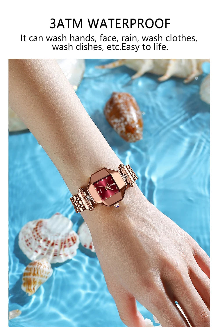 POEDAGAR Luxury Brand Women Watch Stainless Stain Waterproof Quartz Watches For Woman Fashion Simple Rose Gold Ladies Watch Gift.
