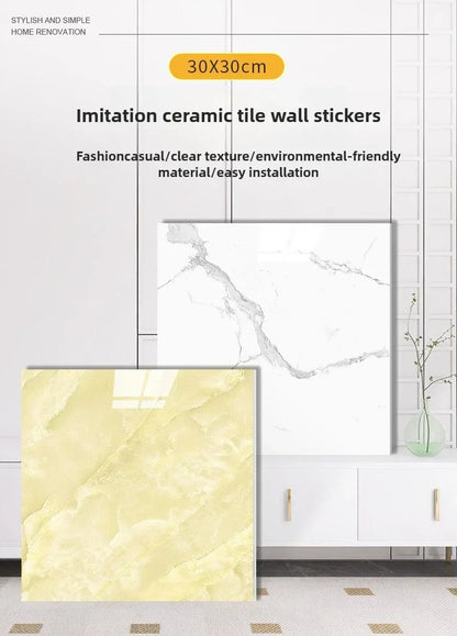 10/20/40PCS 30x30cm Self Adhesive Wallpaper Waterproof Tile Stickers FloorSticker for Kitchen Bathroom Ins Style Home Decor