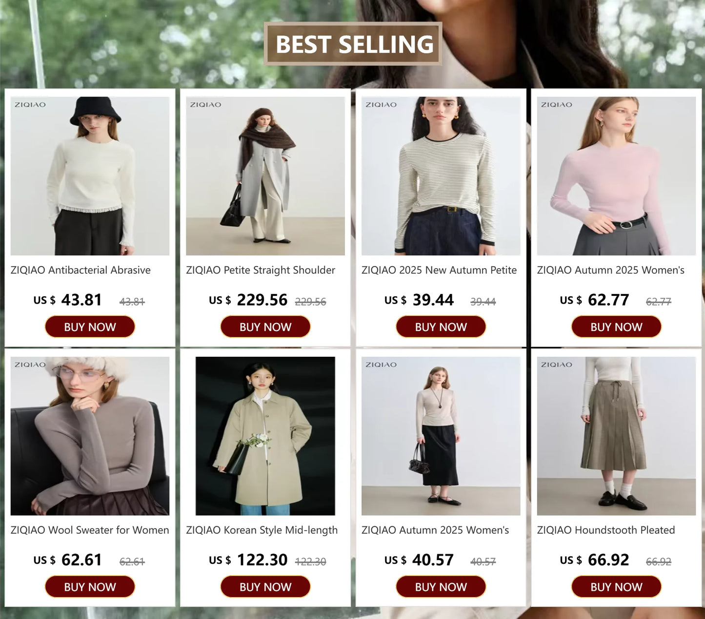 ZIQIAO Retro Mid-length Straight Skirt for Women 2025 Autumn and Winter New Slit Woolen Skirt Commuting Soft Warm British Style.