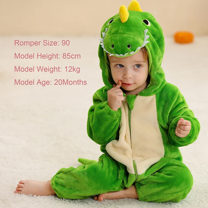 MICHLEY Winter Baby Strampler Mit Kapuze Flanell Cosplay Kleinkind Infant Kleidung Insgesamt Bodys Overall Kostüm Für Kinder Mädchen Junge.