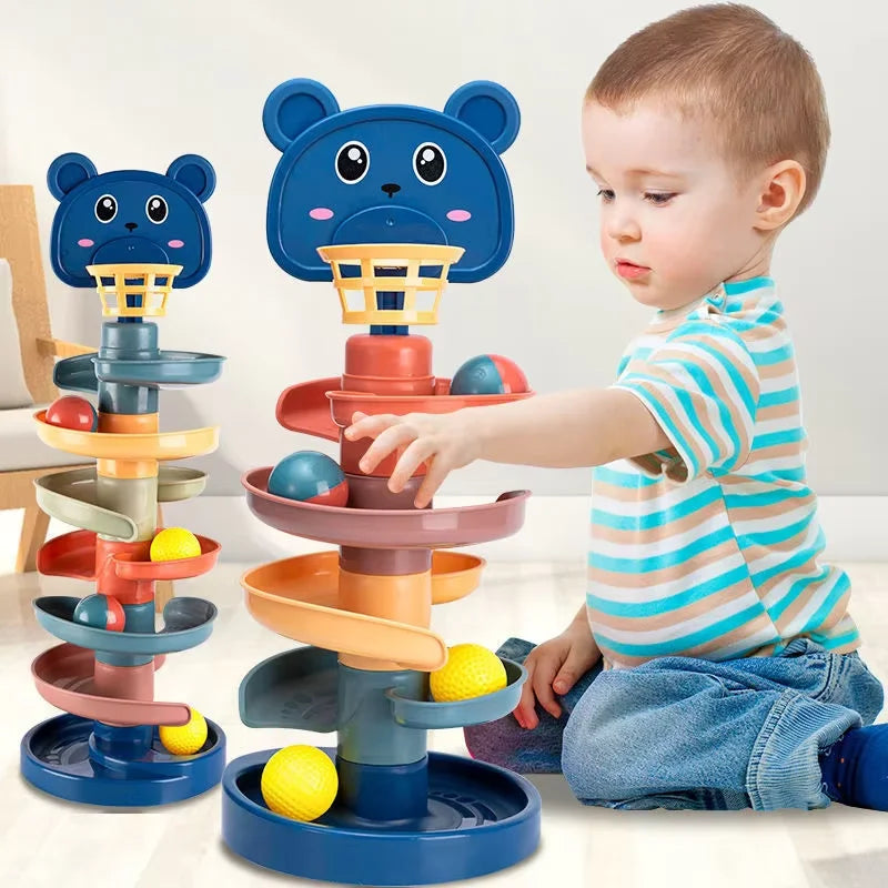 Montessori Rolling Ball Development Game Baby Ball Toy Educational Toys Montessori Activity Stacking Toys For Babies 1 2 3 Years.