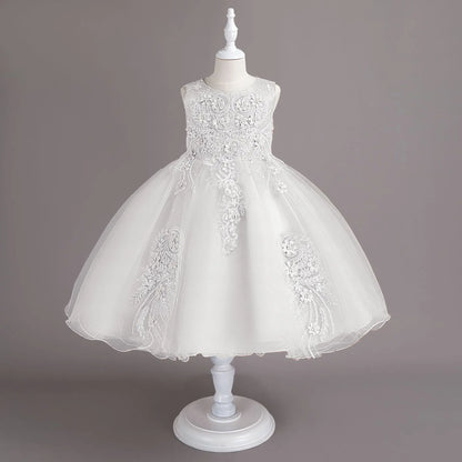 Neue Kinder kleid Spitze Blume Hochzeits kleid weibliche Klavier Performance Kleid Halloween Leistung kurze Mädchen Kleidung