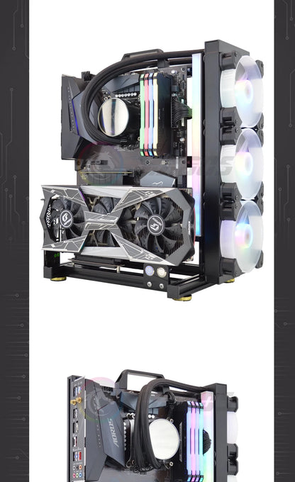 Open Computer Chassis DIY Creative Aluminum Frame Air Water Cooler 360 MOD ATX/ ITX / MATX Frame Desktop Case.