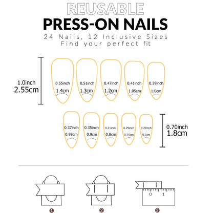ARTAUG 24PCS Short Press On Nails Square Pink Fingertip White French Trim Press On Nails Full Cover Fake Nails Set Nail.