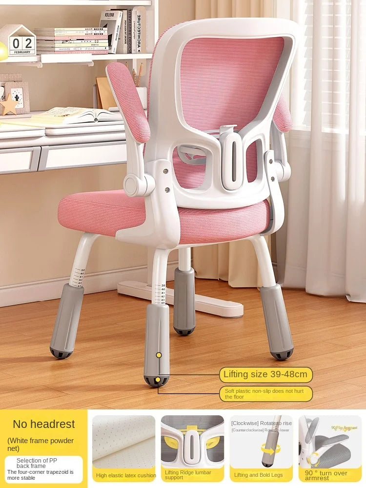 Computerstuhl, Heimsitz, Taille, Studentenschreibtisch, Arbeitsstuhl mit Lift und verstellbarer Rückenlehne