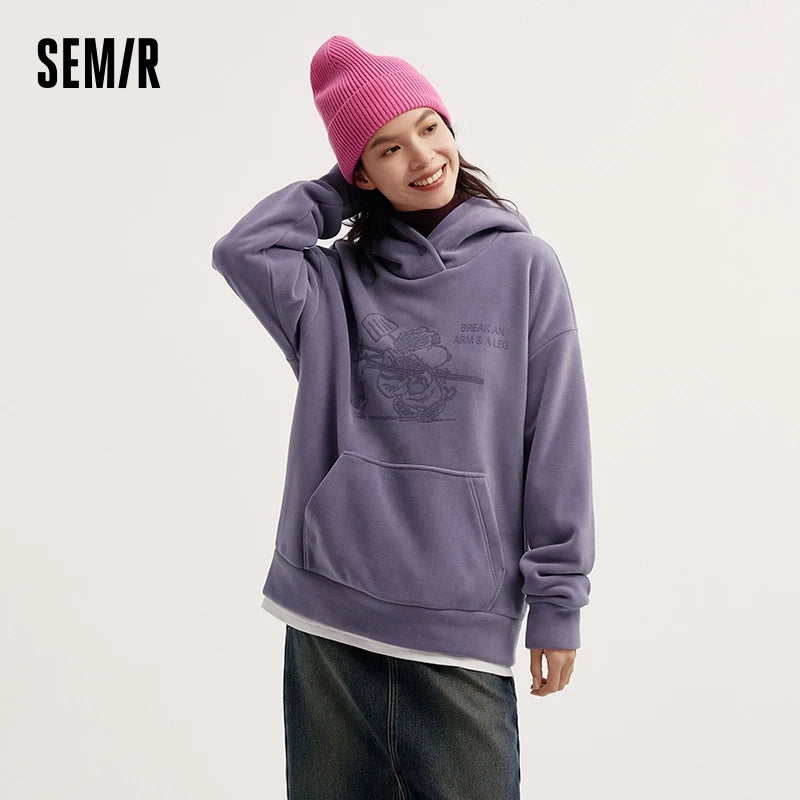 Semir Sweater Women Mid-Length Patterned 2024 New Oversize Warm Versatile Soft Winter Clothing.