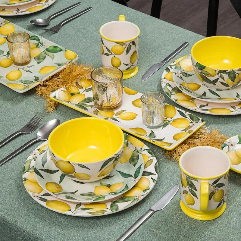 Creative Lemon Plate Ceramic Fruit Dish Ins Style Home Dining Thai Restaurant Tableware.