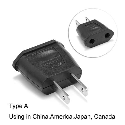 US-Elektrostecker-Adapter, europäisch, EU auf US, Amerika, China, CN, Kanada, CA, Reiseadapter, 2-poliger Stecker, Typ A, Konverter, Netzteil