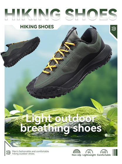Baasploa Wanderschuhe Herren Outdoor Wasserdicht Camping Beständig Rutschfeste Turnschuhe Männlich Lässig Leichte Schnür-Wanderschuhe