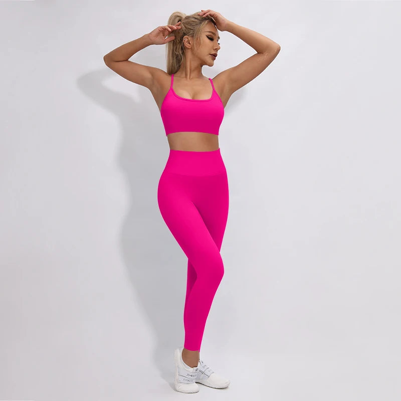 2/3/4Pcs Women's Tracksuit Seamless Yoga Set Leggings Sports Suit for Fitness Long Sleeve Top Gym Clothing Workout Sportswear