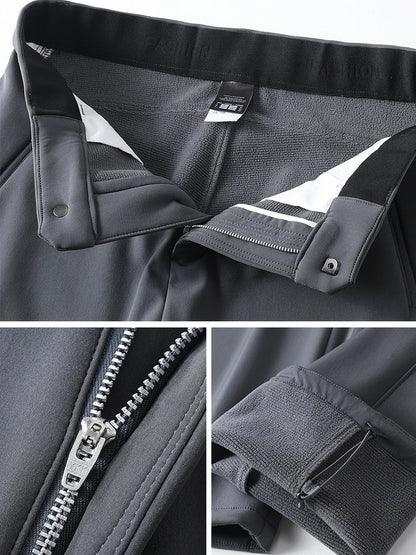 Men's Performance Casual Pants Fleece Lined Outdoors Waterproof Windproof Warm Trousers Business Travel Golf Stretch Pants.