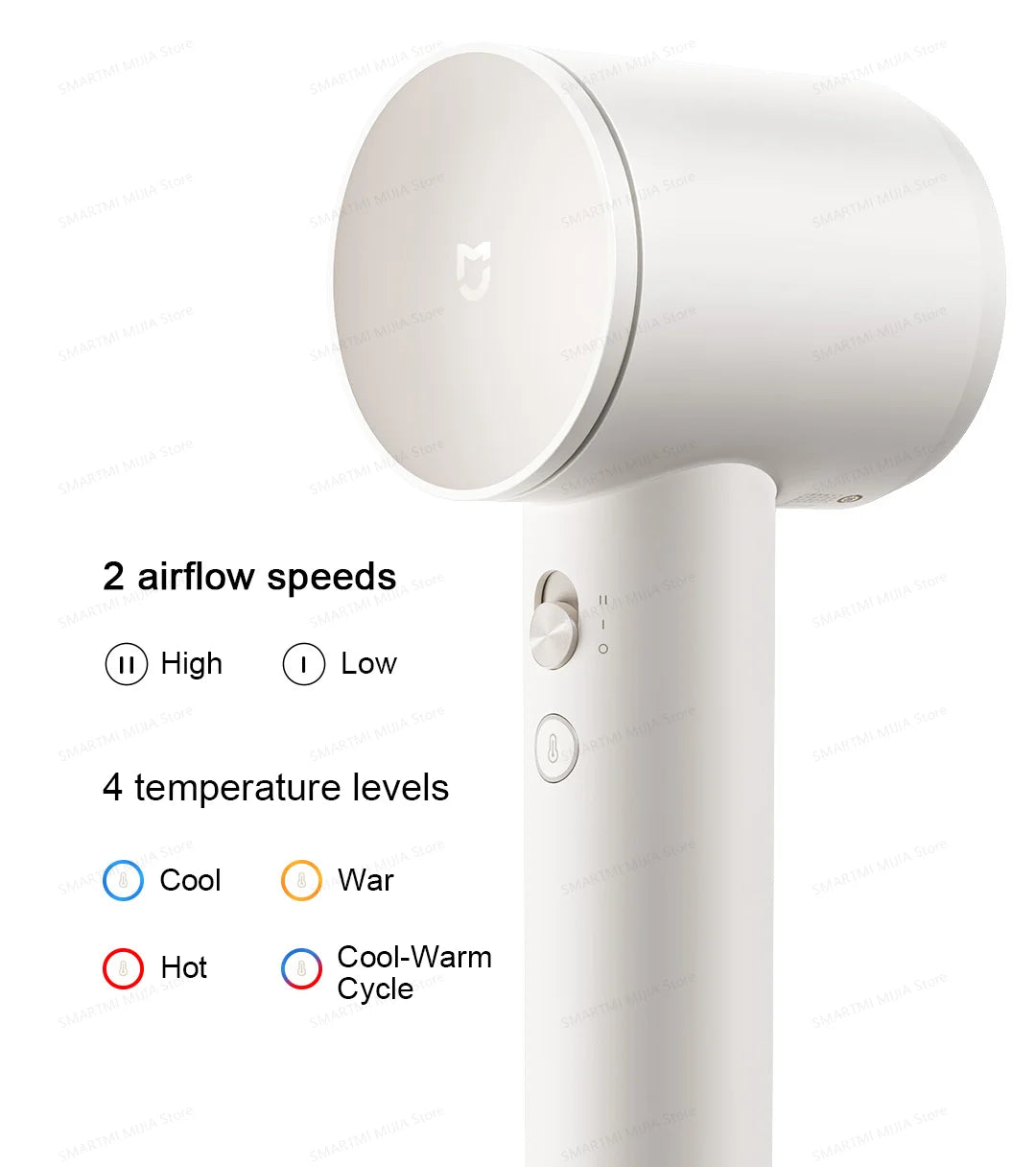 2025 New XIAOMI MIJIA High-Speed Hair Dryer,110000rpm,62m/s Powerful airflow,8 Airflow Mode,347g 4 Color,CN Version With Adapter.