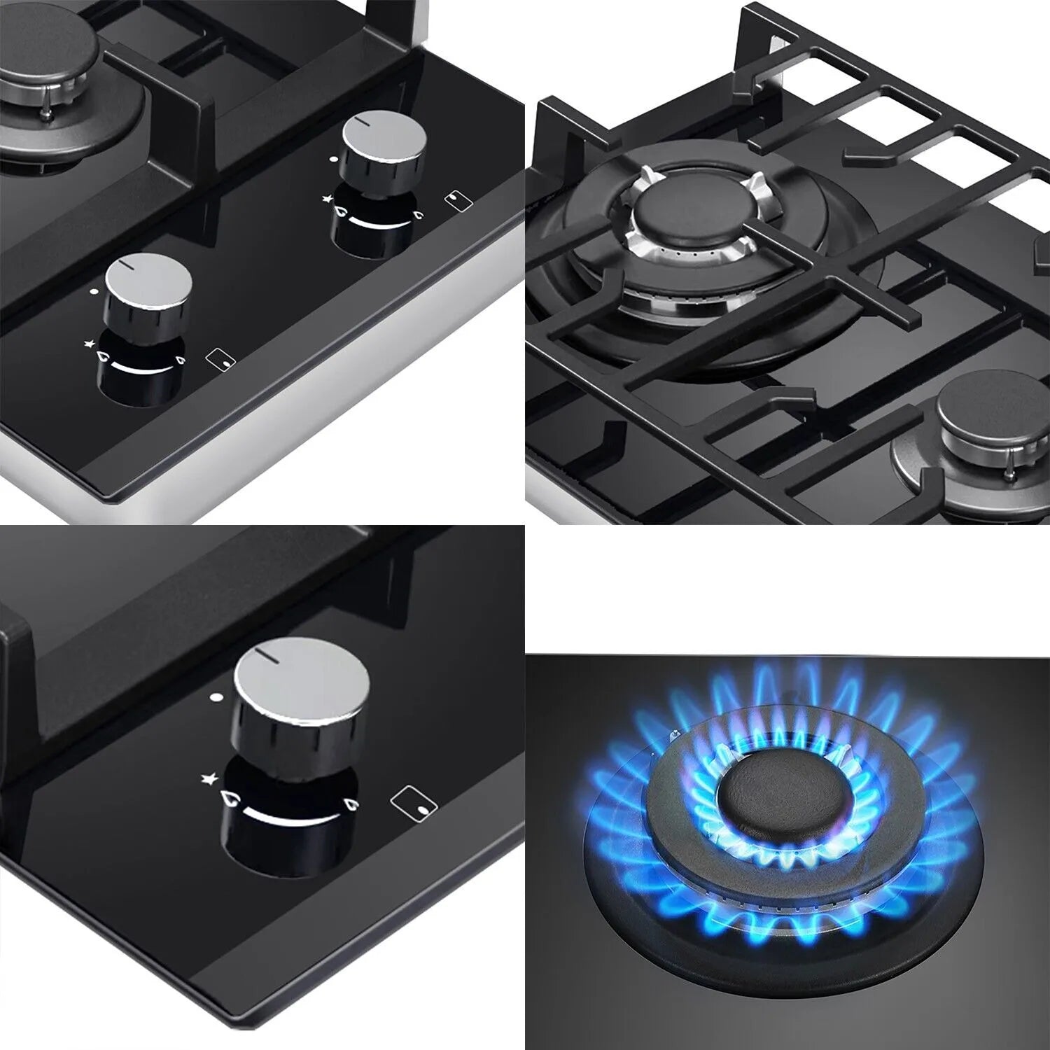 TopStrong 2 Burner Ceramic Glass Built-in Stove Natural Gas Propane Gas hob EUGCT-B02.