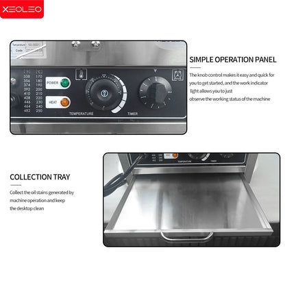 XEOLEO Taiyaki Maker Fish Waffle Machine Fish Cake Baking Machine 6 Pcs Fish Ice Cream Waffle Maker 3000W Non-stick Pan.