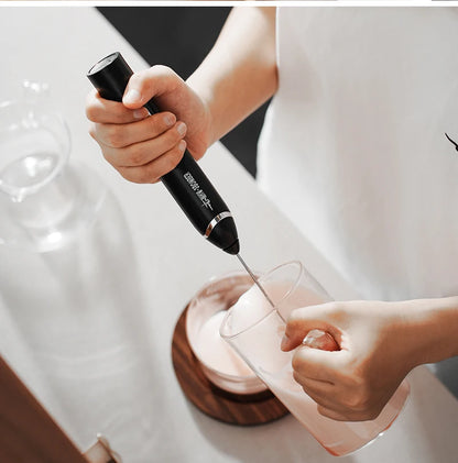 MHW-3BOMEBR Rechargeable Milk Frother Handheld Electric Foam Maker Stainless Steel Whisk Drink Mixer Foamer for Latte/Cappuccino