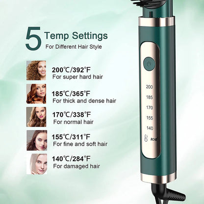 Electric Hair Straightening Brush Fast Heating Hot Comb Brush Negative Ion Hair Straightening Comb.