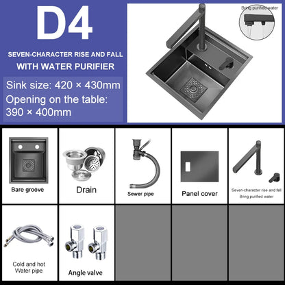 Versteckte Küchen spüle Bar Spüle Kit Klapp hahn Abflussrohr, Drop-In Unterbau Spüle, kleine Edelstahls püle für Workstation RV