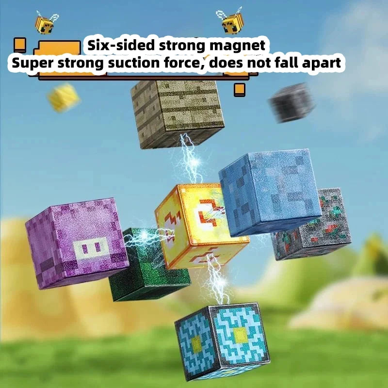 Magnetic Building Blocks Mine World Cube Magnet World Set for Kid Age DIY Model Children Stem Best Montessori Sensory Toy.