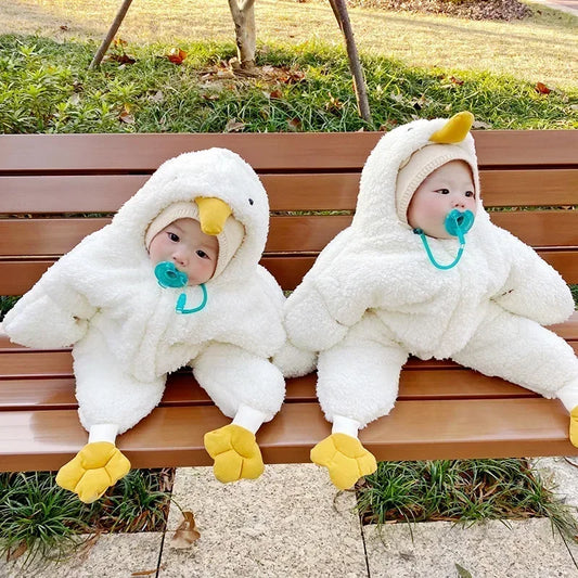 2024 Babys Neugeborene Mädchen Jungen Kleidung Ente & süßes Design Body & Einteiler gepolstert für Babys Strampler 5-Tage-Versand Hoodies