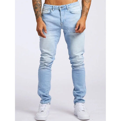 New Style of Denim Men's Jeans Cross-border Ins Trendy Black Slim High Waist Denim Pants Men.