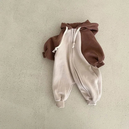 2025 Korea Baby Bodys Strampler Kleinkind Baby Mädchen Jungen Overall Frühling Herbst Mit Kapuze Overall Beiläufige Lose Krabbeln Anzug.