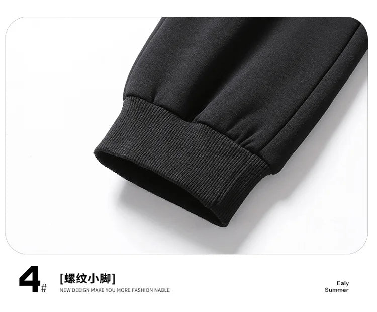 Winter Men's Cotton Fleece-Lined Sweatpant Men Plush Thick Lambswool Thermal Drawstring Trousers Casual Comfortable Sports Pants.