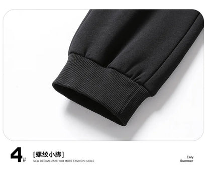 Winter Men's Cotton Fleece-Lined Sweatpant Men Plush Thick Lambswool Thermal Drawstring Trousers Casual Comfortable Sports Pants.