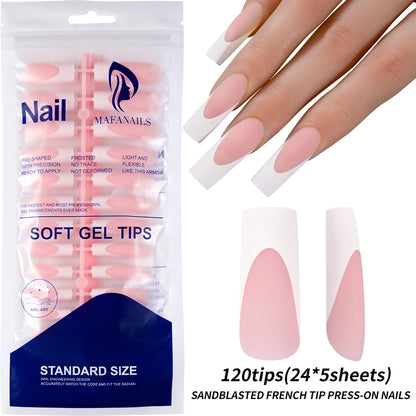 100Pcs Light Pink Press on Nails Short Medium Square Wearable Fake Nails Tips 10 sizes Full Cover False Nails Finger Decoration