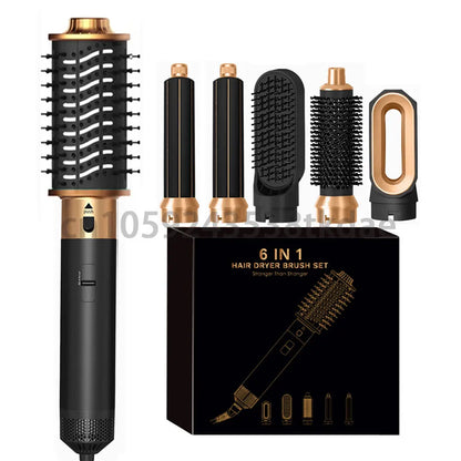 6 in 1 Hair Dryer Brush Hot Comb Set Professional Curling Iron Hair Straightener Styling Tool Air styling Hair Dryer Household