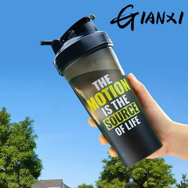 GIANXI Shaker Bottles Gym Sports Protein Powder Mixing Bottle Outdoor Portable Leak Proof Plastic Cup Drinkware.
