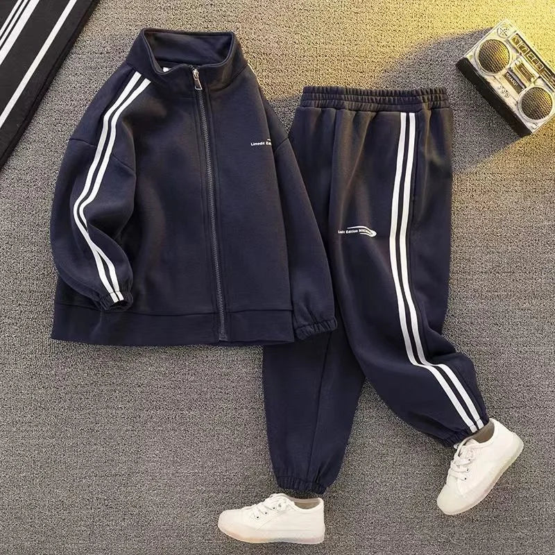 Boys Tracksuit Sets Teen Casual Pullover+Pants 2Pcs Spring Autumn Kids Sports Sweatshirts Suits Children Clothing 4-12 Years.