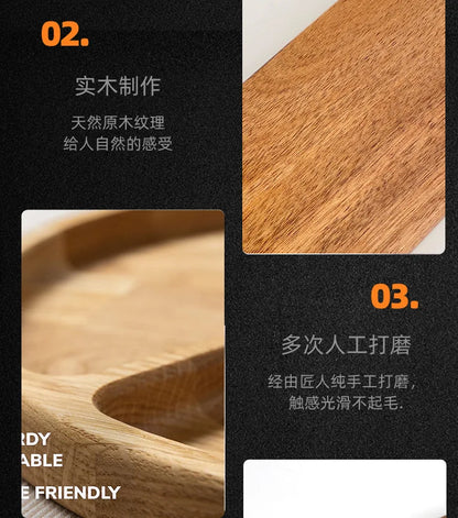 Acacia Wood Japanese Style Plates High Aesthetic Value Plates Creative Home Tableware Plates.