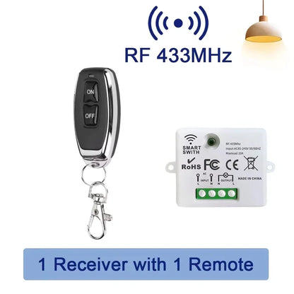 RF 433 MHz Drahtlose Fernbedienung Schalter Smart Home 110 V 220 V 10A Mini Controller Relais EIN/AUS sender Wand Licht Schalter.