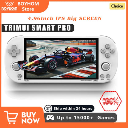 Trimui Smart Pro Handheld Game Console 4.96''IPS Screen Linux System Joystick RGB Lighting Smartpro Retro Video Game Player Gift.