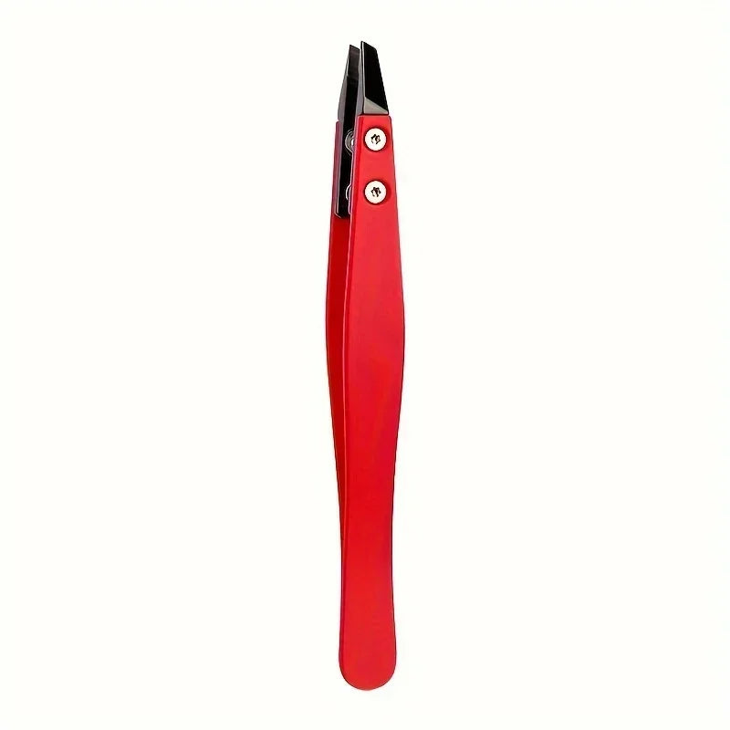 Zirconia Ceramic Pointed Tweezers Stainless Steel Tweezers with Slanted Tips Edges Eyebrows Beards Hair  Eyelash Tweezers.