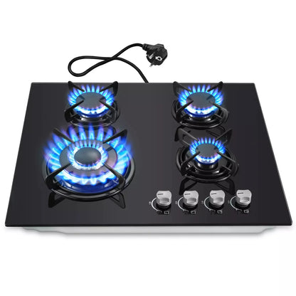 TopStrong 4-Burner Glass Ceramic Built-in Hob Natural Gas Propane Gas Hob.