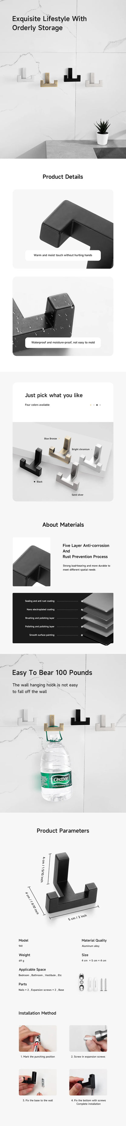 SARIHOSY Schwarze Kleiderbügelhaken, Heimaufbewahrung, Wandhaken für Schlüssel, Hut, Tasche, Badezimmer, Handtuchhaken, Küche, Wandaufbewahrung