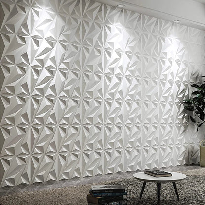 10pcs Diamond Design Decorated 3D Wallpanel, 30cmx30cm Matte White/Black/Golden, Diy Home Decoration Wallboard Wall stickers