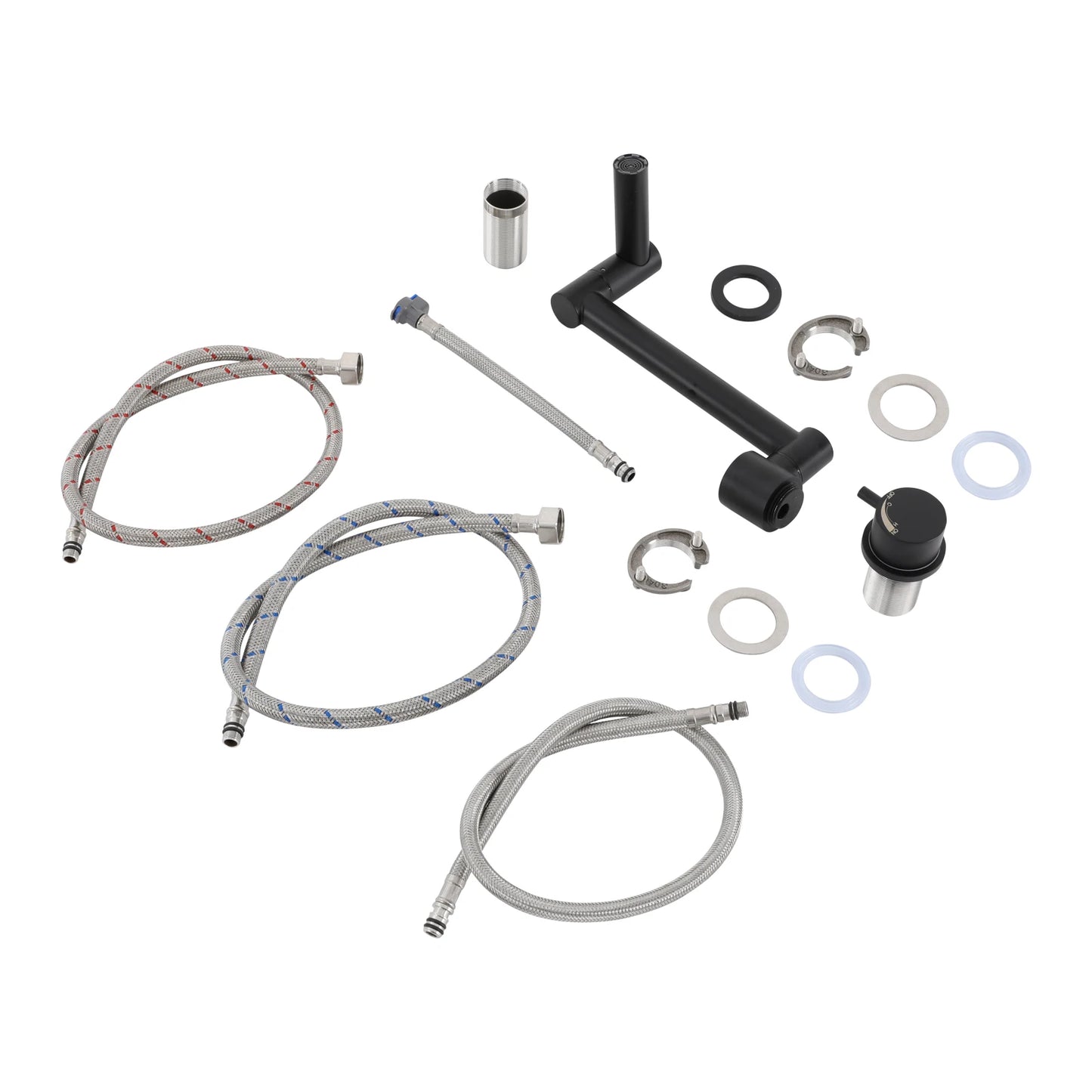 Bymaocar Edelstahlspüle 30 x 45 x 23 cm mit Wasserhahn, eingebettetes Küchenspüle, einschüssel, verdecktes Küchenspüle