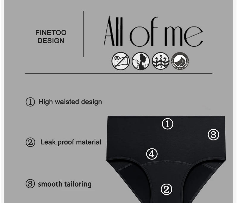 Women's Menstrual Panties High Waisted 5-layer Physiological Periods Pants Ultra Intimates Female Underwear Breathable Lingerie.