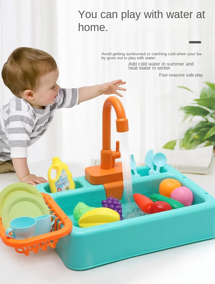 Kitchen Toy Plastic Dish Wash Sink Set Children Simulation Pretend Role Play Housework Kit Early Educational Toys for Children.