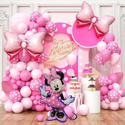 1Set Cartoon Minnie Maus Rosa Anzahl Ballons Girlande Bogen Kit Set Mädchen Prinzessin Geburtstag Party Baby Dusche Dekoration Geschenke.