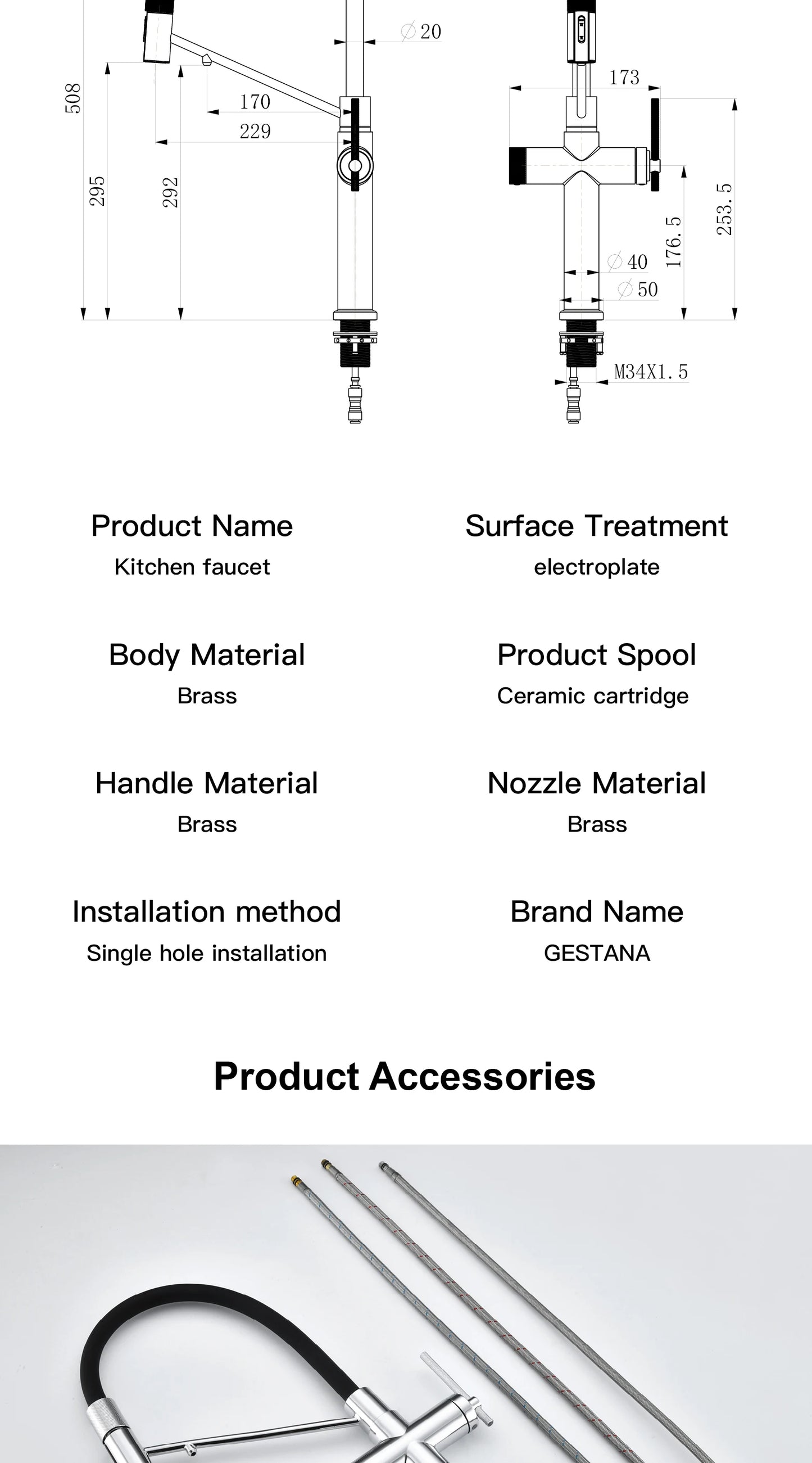 Modern chrome brass pull-out hot and cold water single hole kitchen faucet luxury 2 function drinking water mode sink faucet